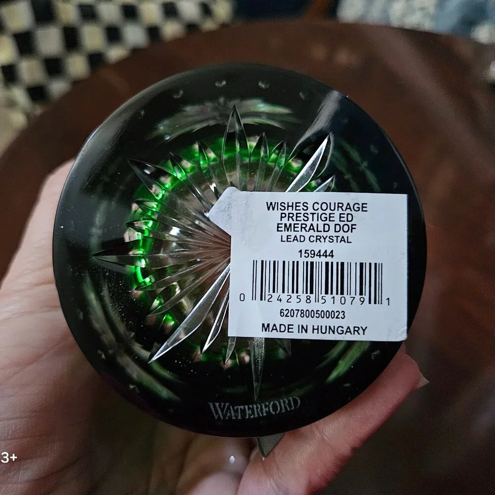 WATERFORD CRYSTAL GREEN SNOWFLAKE WISHES DOF WHISKEY CHRISTMAS GLASS TUMBLER